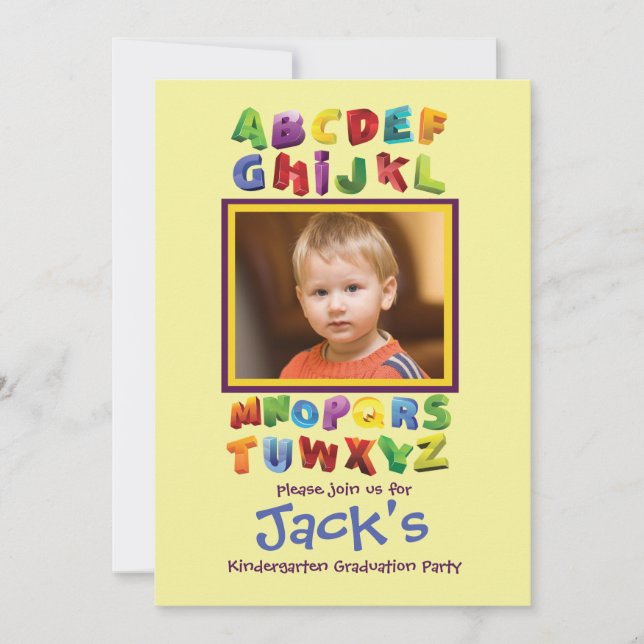 Die Foto-Einladung des ABCs Einladung (Vorderseite)