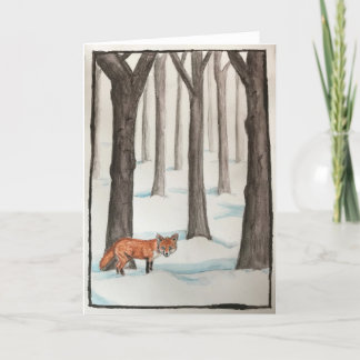 Die Fox in the Snow Folded Grußkarte Karte