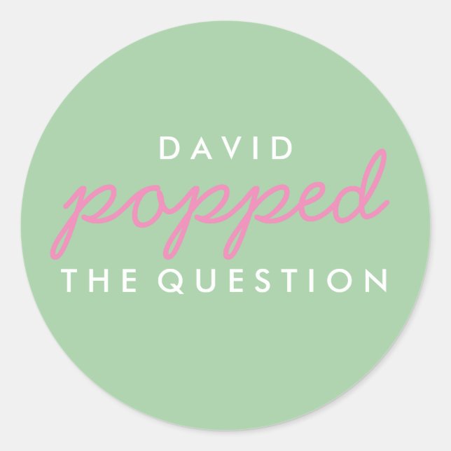 Die Frageopcorn-Begrüßungstafel-Aufkleber geklebt Runder Aufkleber (Vorderseite)