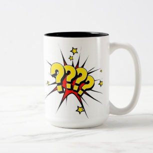 Die Fragezeichen-Tasse Zweifarbige Tasse