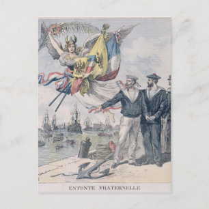 Die französisch-russische Entente Postkarte