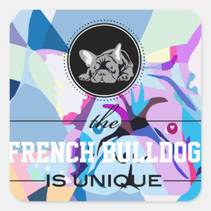 Die französische Bulldogge Quadratischer Aufkleber