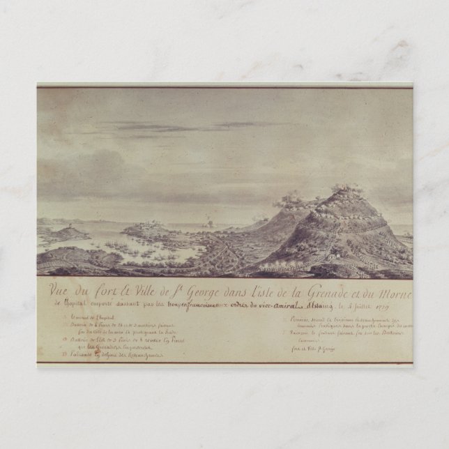 Die französische Capture Grenada, 1779 Postkarte (Vorderseite)