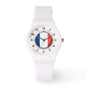Die französische Flagge der Frauen - Sporty White Armbanduhr