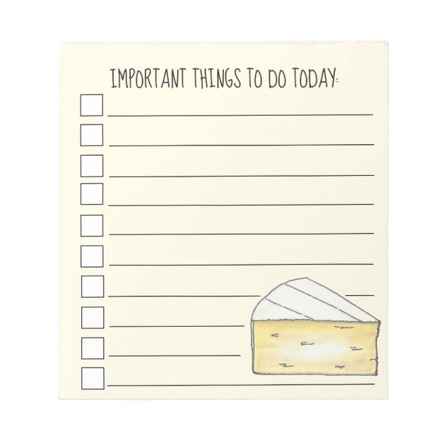 Die französische Küche mit Brie-Käse ist auf der K Notizblock (Vorderseite)