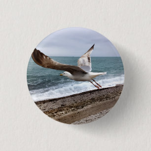 Die französische Möwe von Etretat Button