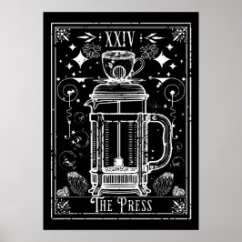 Die französische Pressekaffee-Tarot-Karte Poster