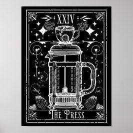 Die französische Pressekaffee-Tarot-Karte Poster