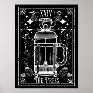Die französische Pressekaffee-Tarot-Karte Poster