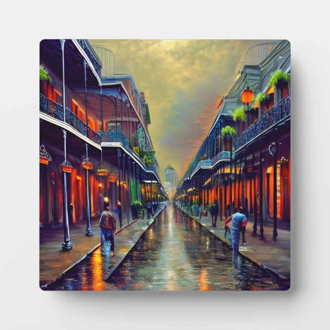 Die französische Stadtviertel Street mit ihren Tis Fotoplatte (Vorderseite)