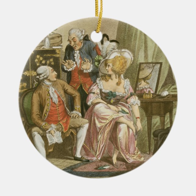Die französische Umkleidekabine, graviert von P.W. Keramik Ornament (Vorne)