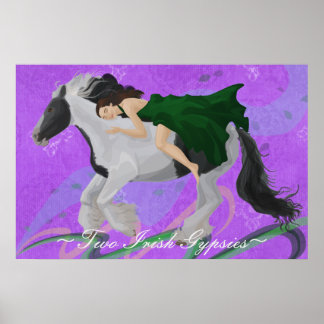 Die Frau auf der Horseback Poster Print