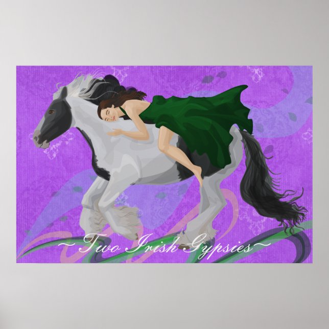 Die Frau auf der Horseback Poster Print (Vorne)