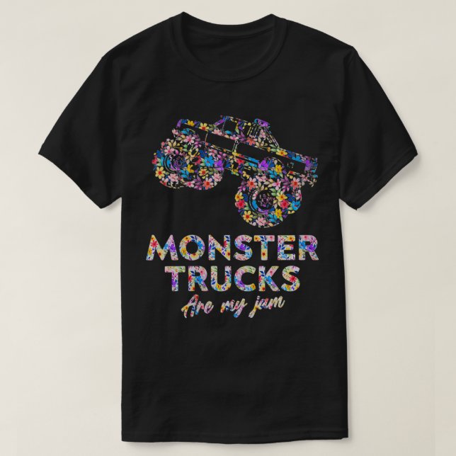 Die Frau des Blumenmonstertrucks ist mein Jam VNec T-Shirt (Design vorne)