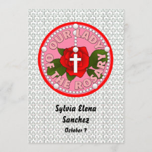 Die Frau des Rosenkranzes lädt Einladung