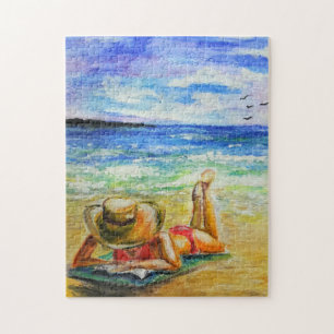 Die Frau im Beach Puzzle