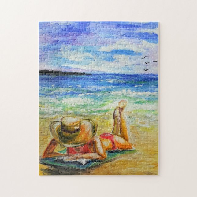 Die Frau im Beach Puzzle (Vertikal)