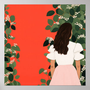 Die Frau im Garten Poster