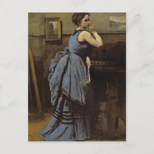 Die Frau in Blau, 1874 Postkarte