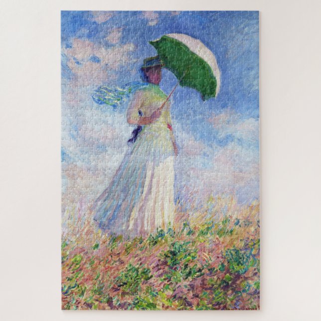 Die Frau mit dem Parasol kehrte nach rechts Monet  (Vertikal)