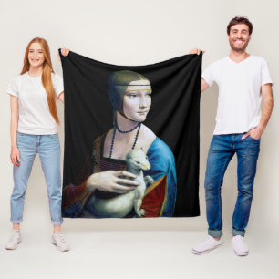 Die Frau mit einem Ermine, Leonardo da Vinci Fleecedecke