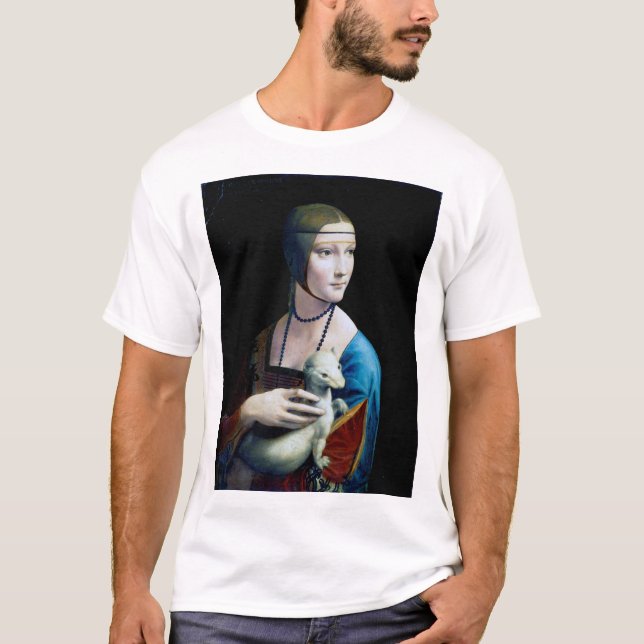 Die Frau mit einem Ermine, Leonardo da Vinci T-Shirt (Vorderseite)