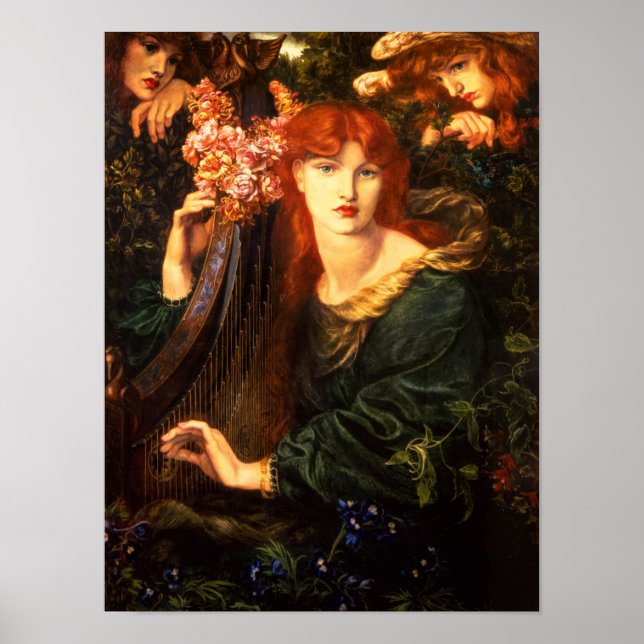 Die Frau von Garlandi von Dante Gabriel Rossetti Poster (Vorne)