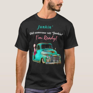 Die Frauen gehen Junkin's Veck T-Shirt