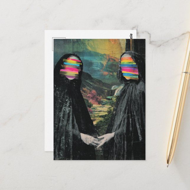 Die Frauen mit verschwommenem Gesicht Postkarte (Vorderseite/Rückseite Beispiel)