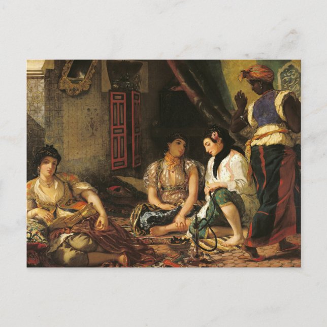 Die Frauen von Algier in ihrer Wohnung, 1834 Postkarte (Vorderseite)