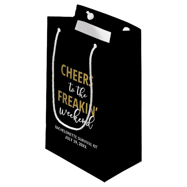 Die Freakin's Weekend Überlebenskits-Tasche Kleine Geschenktüte (Vorderseite Schrägansicht)