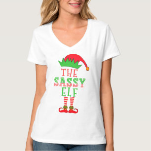 Die freche Elf Weihnachts-Familien-Matching-Pyjama T-Shirt