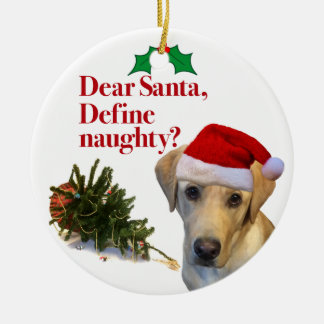 Die freche Labrador-Kreis-Verzierung Keramik Ornament
