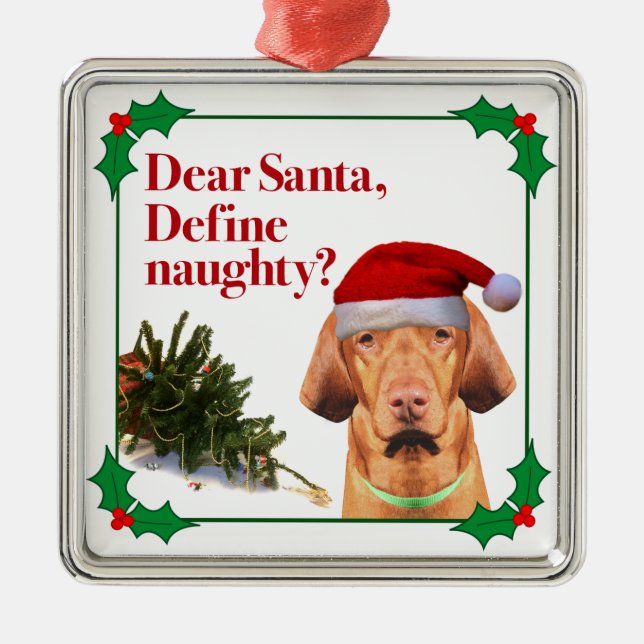 Die freche Vizsla Verzierung Ornament Aus Metall (Vorne)