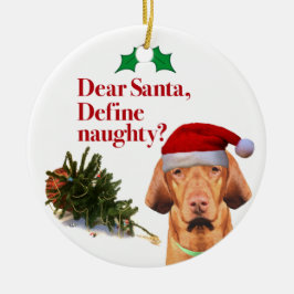 Die freche Vizsla Weihnachtskreis-Verzierung Keramik Ornament