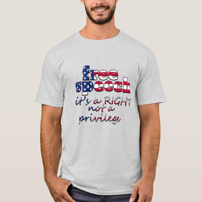 DIE FREIE SPRACHE IST EIN RECHT, KEIN PRIVILEGER T-Shirt (Vorderseite)