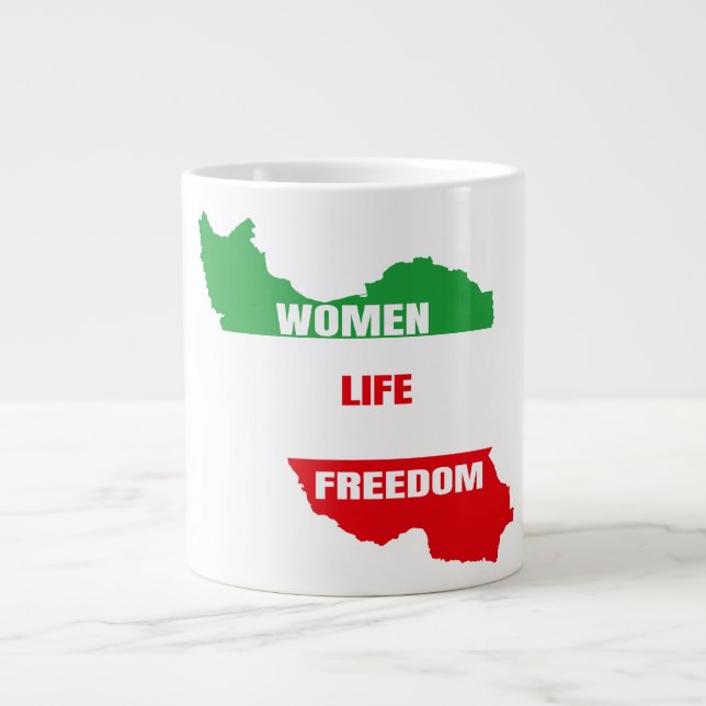 Die Freiheit der Frauen im Leben unterstützen Frau Jumbo-Tasse (Vorderseite)