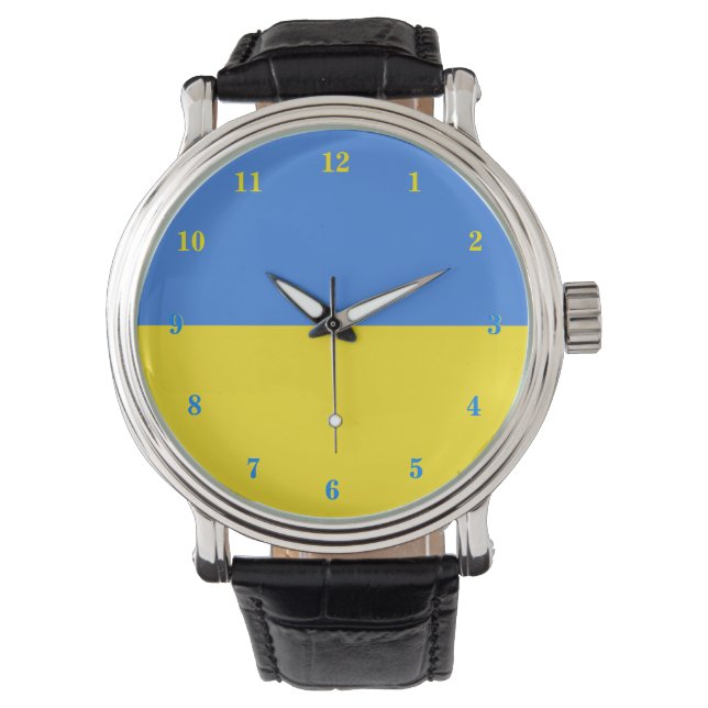 Die Freiheit der ukrainischen Flagge Armbanduhr (Vorderseite)