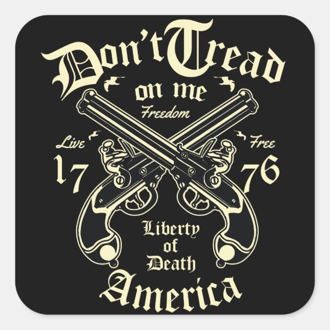 Die Freiheit des Todes USA leben frei Quadratischer Aufkleber (Vorderseite)