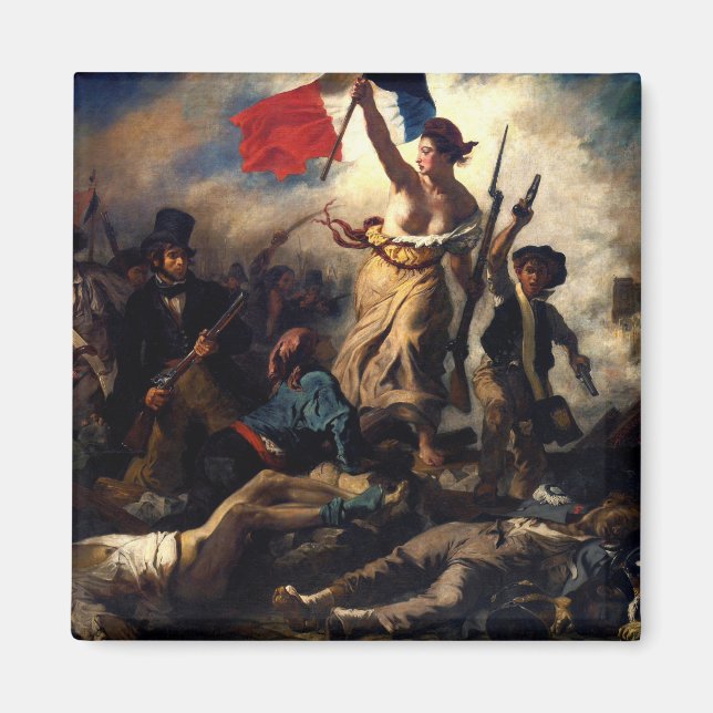 Die Freiheit, die das Volk führt, Eugene Delacroix Magnet (Vorne)