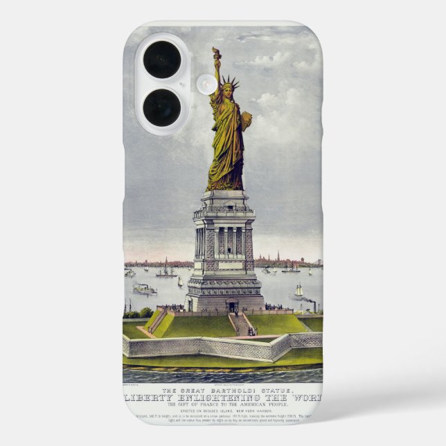 Die Freiheitsstatue, Die große Bartholdi-Statue iPhone 16 Hülle (Rückseite)