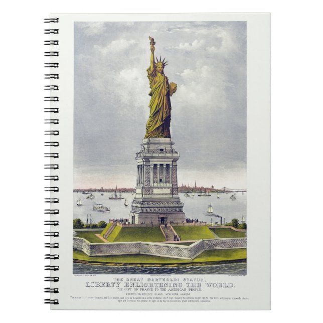 Die Freiheitsstatue, Die große Bartholdi-Statue Notizblock (Vorderseite)