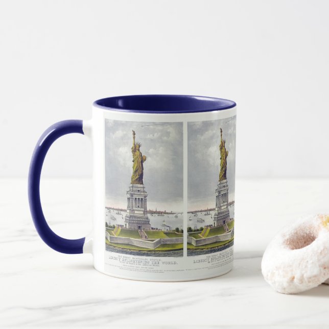 Die Freiheitsstatue, Die große Bartholdi-Statue Tasse (Mit Donut)