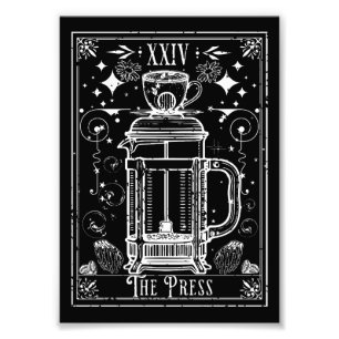 Die French Press Kaffee Tarot Karte Fotodruck