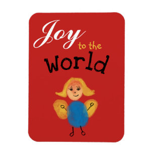 Die Freude am Fingerabdruck-Weihnachten des Weltki Magnet