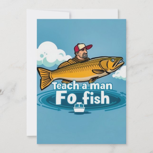 Die Freude am Fischfang Einladung (Vorderseite)