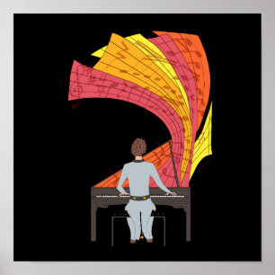Die Freude am Klavierspiel (schwarz) Poster