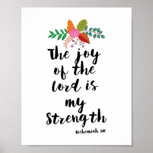 Die Freude am Lord ist mein Stärken-christlicher Poster