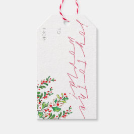Die Freude am Weihnachtsgeschenk-Tag Geschenkanhänger