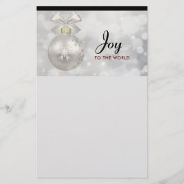 Die Freude am Welt Elegant Silver Christmas Ball Briefpapier